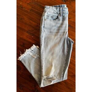 Altar'd State Jeans Women's Size 24 Destroyed Cut off Cropped Premium Blue Denim